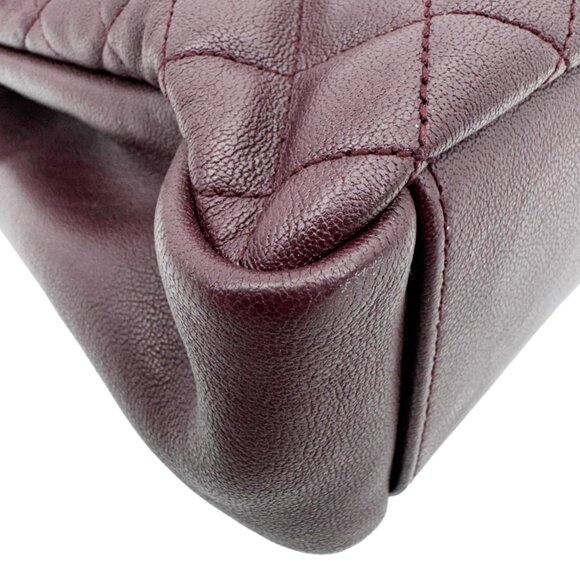 Yves Saint Laurent  Envelope Large Mixed Matelasse Leather Shoulder Bag Burgundy - Picture 8 of 16